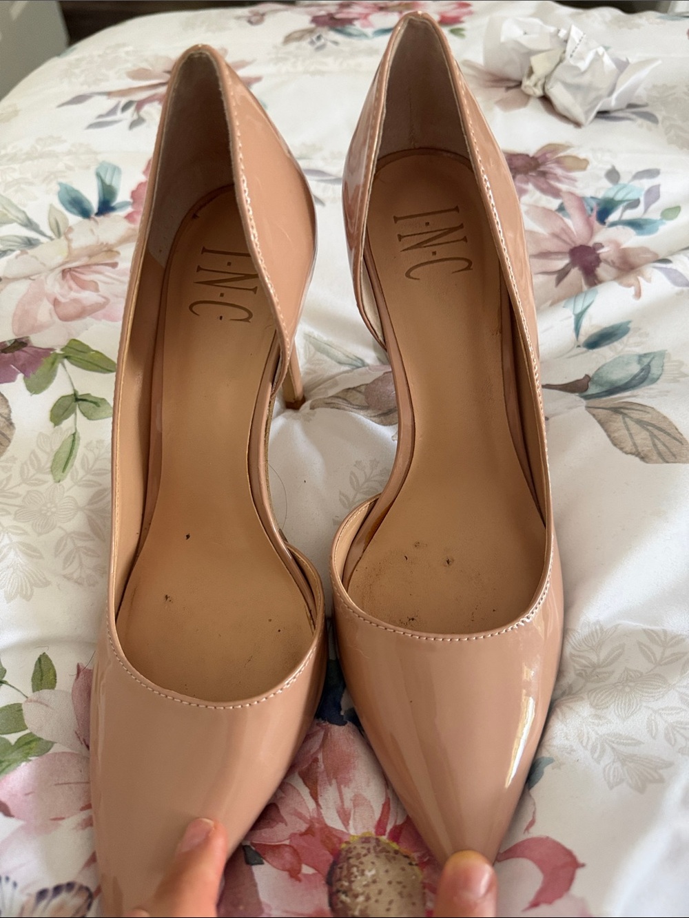 INC International Concepts Nude Patent Pointed-Toe Pumps